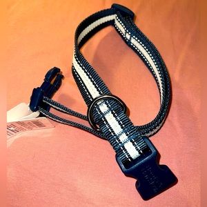 Navy and reflective large to X-Large dog collar